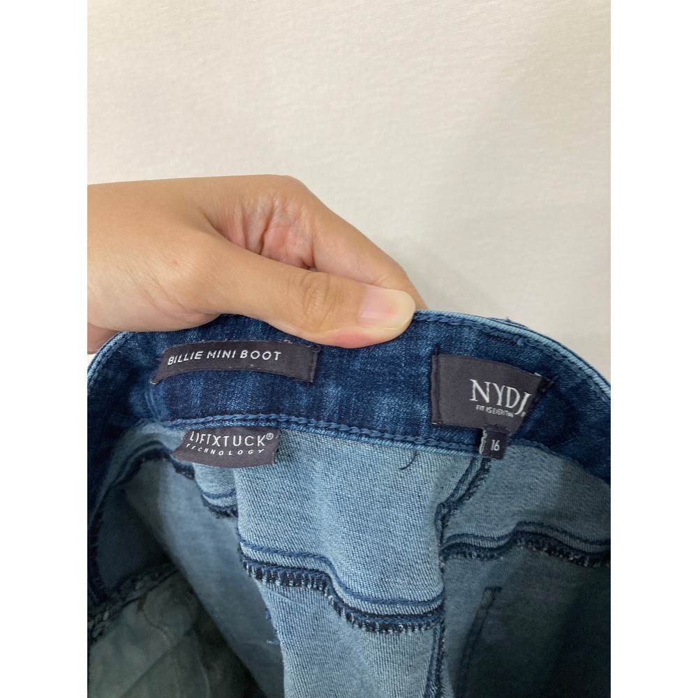 NYDJ Billie Mini Boot Jeans size 16 Medium Wash High Rise Stretch Bootcut - Picture 2 of 8